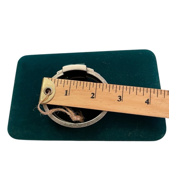 Lia Sophia Art Deco Style Clamped  Bangle Bracelet Rhinestones Cabochon Pieces - Picture 5 of 7